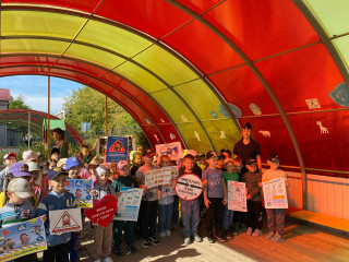 в Рославле дорожные полицейские совместно с воспитанниками детского сада провели акцию «Мы за безопасность вместе» - фото - 5