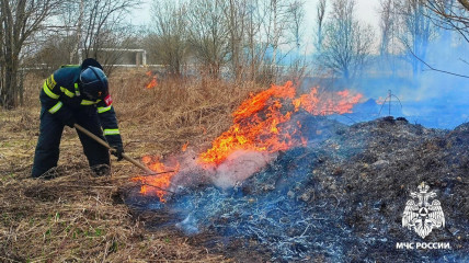 мчс России борется с травяными пожарами в регионе - фото - 1
