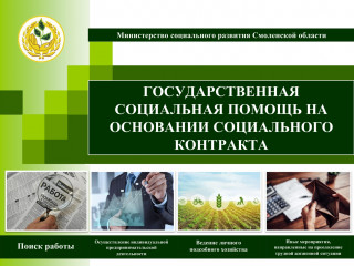 в Смоленской области для оказания поддержки малоимущим семьям и малоимущим одиноко проживающим гражданам предоставляется государственная социальная помощь на основании социального контракта - фото - 1